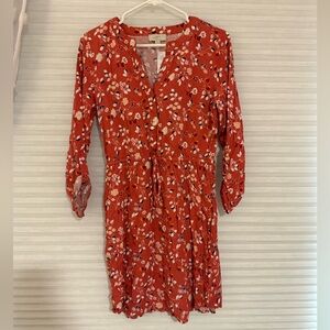 LOFT Outlet Floral Cinched Waist Dress